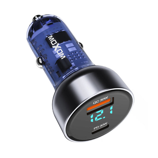 Cargador de auto rápido LCD USB 30W TIPO C