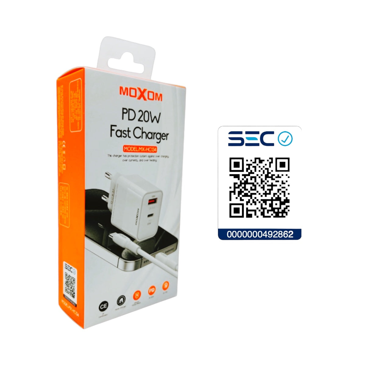 Cargador USB 3.0 18W PD Tipo C 20W + Cable Tipo C a Tipo C